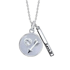 Love SilverPlated "Trust Your Heart,It Knows The Way"Crystal Heart Necklace